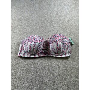 Sun Dazed Women's Floral Strapless Bra Size 36C Nylon Padded Swimwear